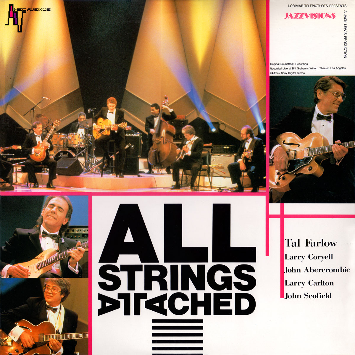 Tal Farlow, Larry Coryell, John Abercrombie, Larry Carlton, John Scofield - All Strings Attached (1987) - Front cover